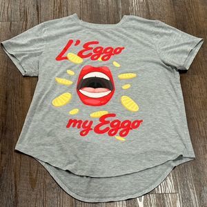 L'eggo my Eggo Kellog's Women's XL Gray Graphic T-Shirt